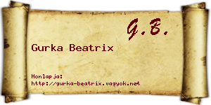 Gurka Beatrix névjegykártya